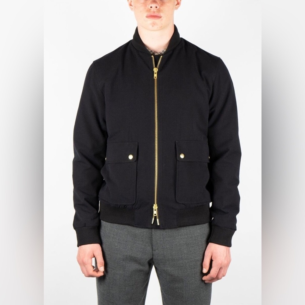 Oliver Spencer Bermondsey Bomber Jacket Tamworth Midnight Size UK38/Medium